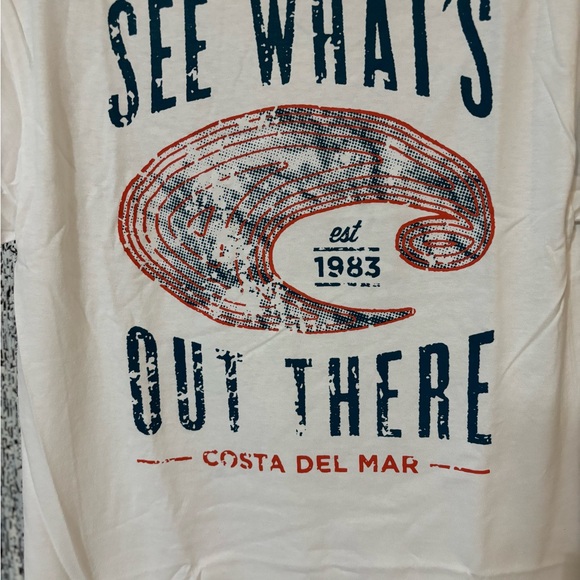 Costa Del Mar Men’s Fishing Beach Short Sleeve Logo Tee (S) & Logo Decal - Picture 3 of 6